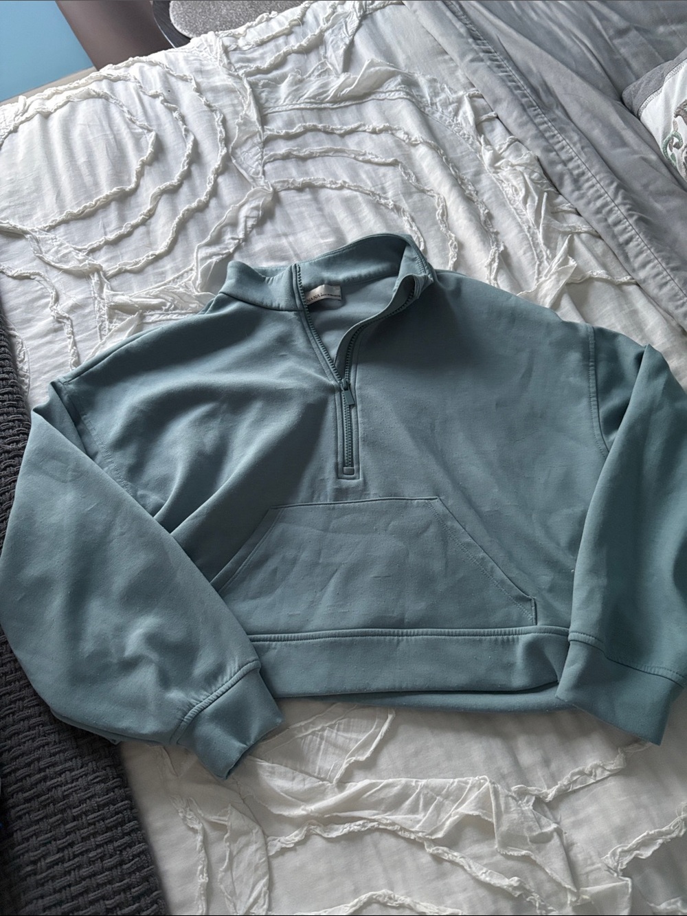 Half-Zip Pullover Sweatshirt - Dusty Teal